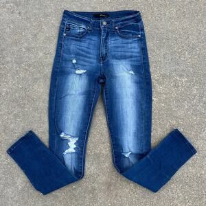 KanCan high-rise skinny jeans with distressed fronts 5/26